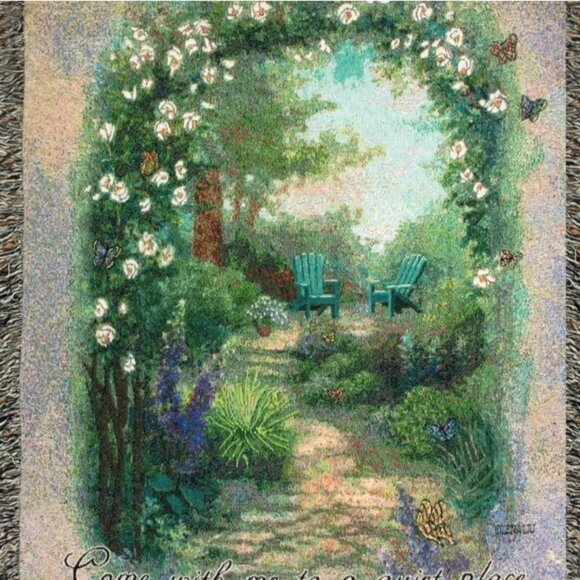 Religious Morning Butterfly Tapestry Throw Blanket Garden Adirondack Gift USA - Picture 2 of 10